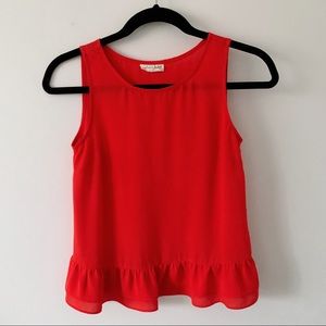 Maison Jules Red Layered Blouse XXS